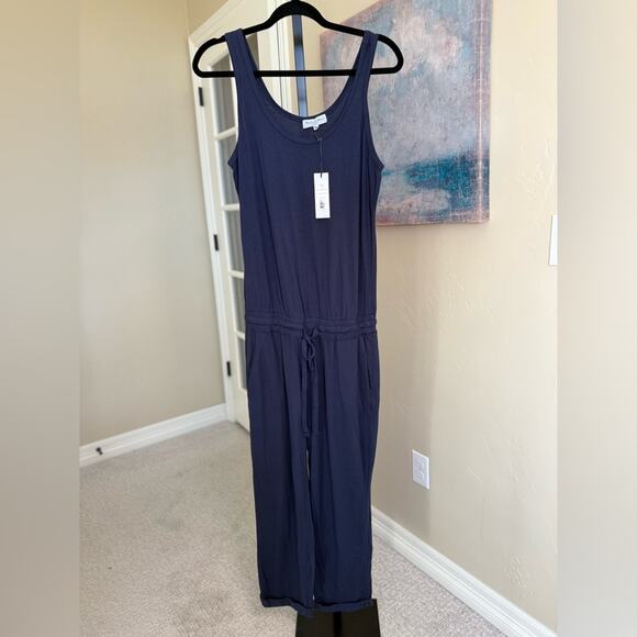 Michael Stars Theo Tank Jumpsuit Romper Cotton Modal in Navy Women’s small - Picture 2 of 5